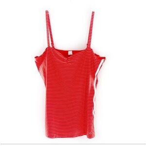 Victoria's Secret Orange & White Stripe Bra Shelf Tank Top Size Large